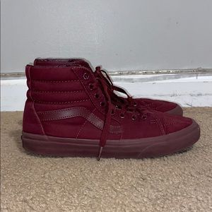 Maroon Hightop Vans.